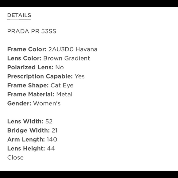 Prada Sunglasses Cat Eye style. Gradient lens. - Picture 8 of 8